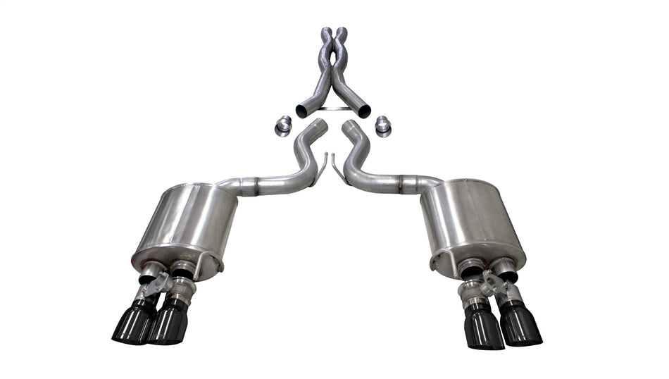 3.0in. Cat-Back Dual Rear Exit With Twin 4.0in. Black PVD Pro-Series Tips