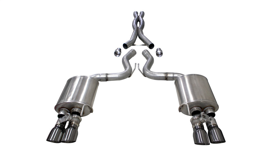 3.0in. Cat-Back Dual Rear Exit With Twin 4.0in. Gunmetal PVD Pro-Series Tips