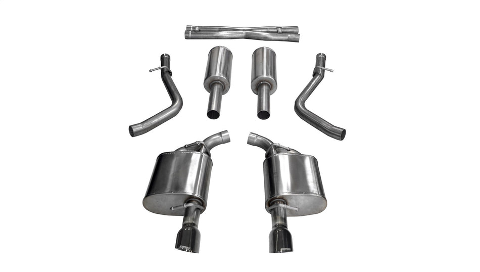2.75in. Cat-Back Dual Rear Exit With Single 4.5in. Black PVD Pro-Series Tips