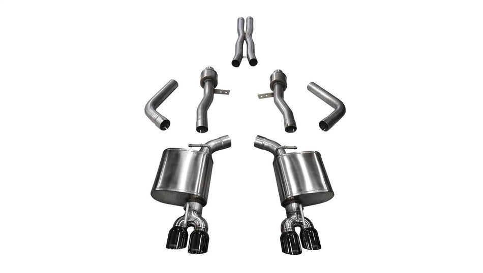 2.75in. Cat-Back Dual Rear Exit With Twin 3.5in. Black PVD Pro-Series Tips