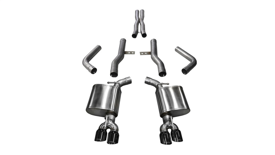 2.75in. Cat-Back Dual Rear Exit With Twin 3.5in. Black PVD Pro-Series Tips