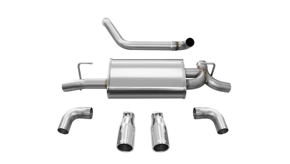 2.5in. Axle-Back Dual Rear Exit With Single 3.5in. Polished Straight Cut Tips