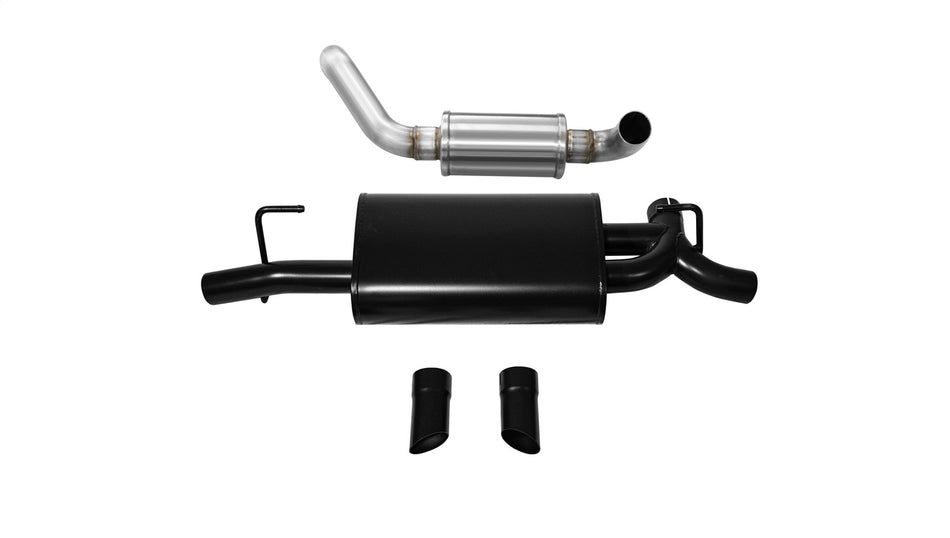 2.5in. Axle-Back Dual Rear Exit With Turn Downs (Full System Powder Coat Black)