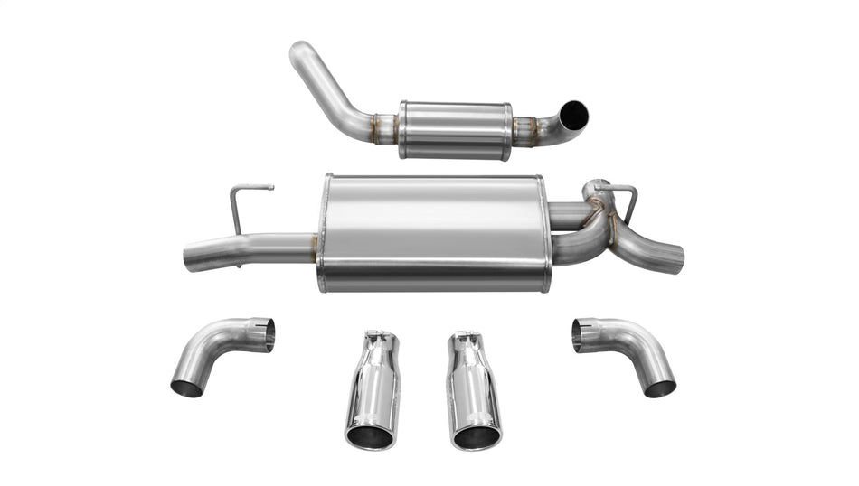 2.5in. Axle-Back Dual Rear Exit With Single 3.5in. Polished Straight Cut Tips