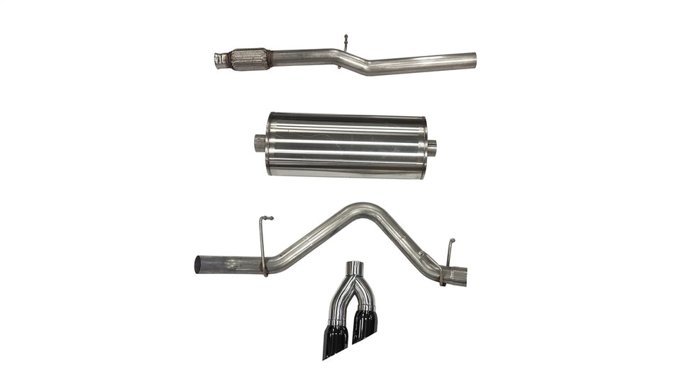 3.0in. Cat-Back Single Side Exit With Twin 4.0in. Black PVD Pro-Series Tips