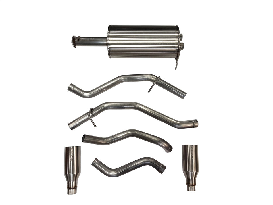 3.0in. Cat-Back Dual Rear Exit With Single 5.0in. Satin Polished Straight Cut Ti