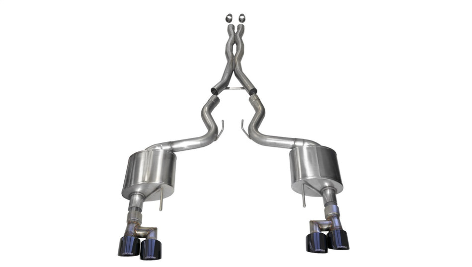 3.0in. Cat-Back Dual Rear Exit With Twin 4.0in. Black PVD Pro-Series Tips