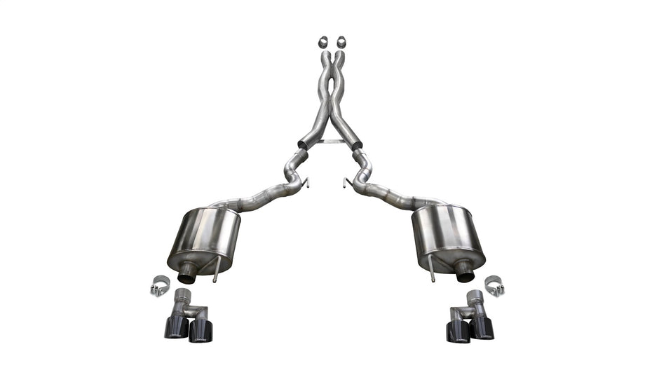 3.0in. Cat-Back Dual Rear Exit With Twin 4.0in. Black PVD Pro-Series Tips