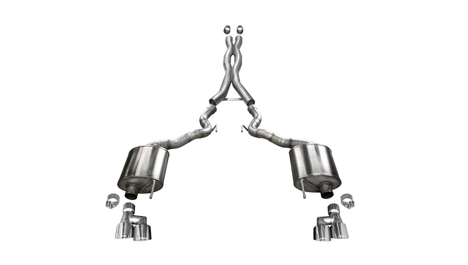3.0in. Cat-Back Dual Rear Exit With Twin 4.0in. Polished Pro-Series Tips