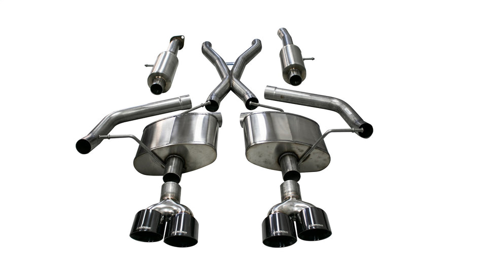 2.75in. Cat-Back Dual Rear Exit With Twin 4.5in. Black PVD Pro-Series Tips