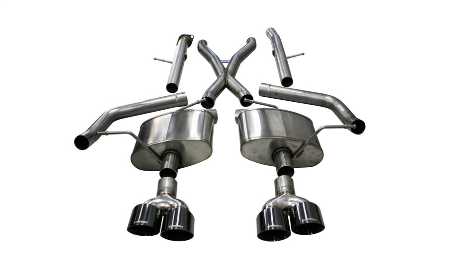 2.75in. Cat-Back Dual Rear Exit With Twin 4.5in. Black PVD Pro-Series Tips