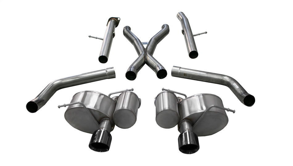 2.75in. Cat-Back Dual Rear Exit With Twin 4.5in. Black PVD Pro-Series Tips