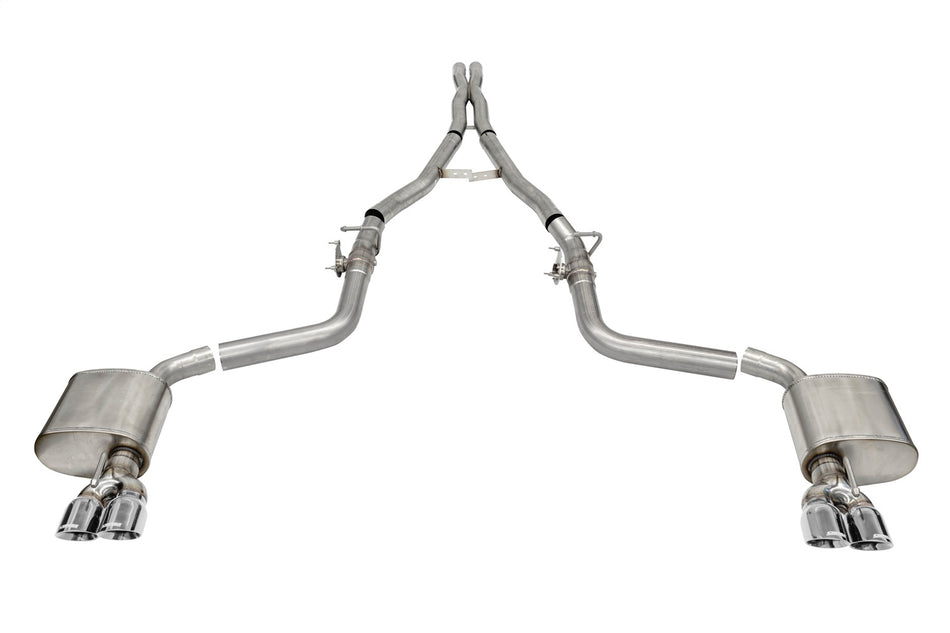 2.75in. Valved Cat-Back Dual Rear Exit With Twin 3.5in. Polished Tips
