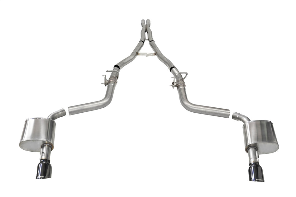 2.75in. Valved Cat-Back Dual Rear Exit With Single 4.5in. Black PVD Tips