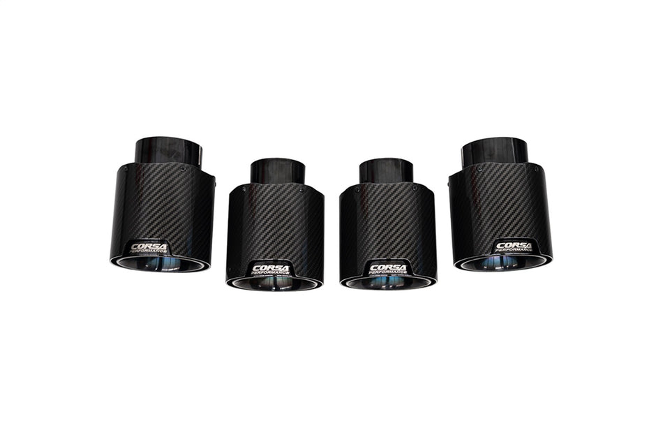 CORSA Performance C8 Corvette 4.5in. Carbon Fiber Black PVD Exhaust Tip Kit (4 T