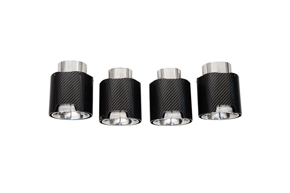 CORSA Performance C8 Corvette 4.5in. Carbon Fiber Polished Exhaust Tip Kit (4 Ti