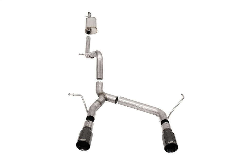 2.75in. Cat-Back Dual Rear Exit With Single 4.0in. Black PVD Flat Cut Tips