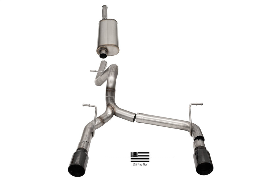 2.75in. Cat-Back Dual Rear Exit With Single 4.0in. Polished Flat Cut Tips With U