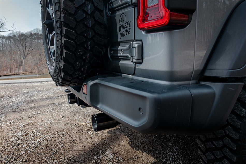 2.75in. Cat-Back Dual Rear Exit With Single 4.0in. Black PVD Flat Cut Tips