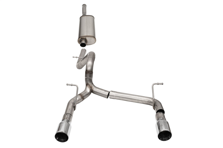 2.75in. Cat-Back Dual Rear Exit With Single 4.0in. Polished Flat Cut Tips