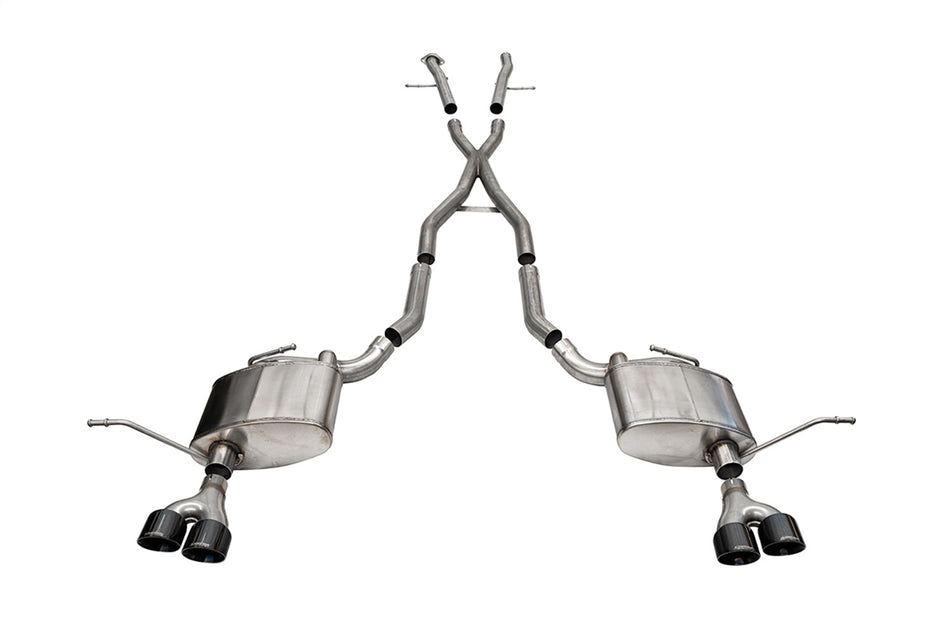 2.5in. Dual Rear Exit Cat-Back Exhaust System With Twin 4.0in. Black PVD Pro-Ser