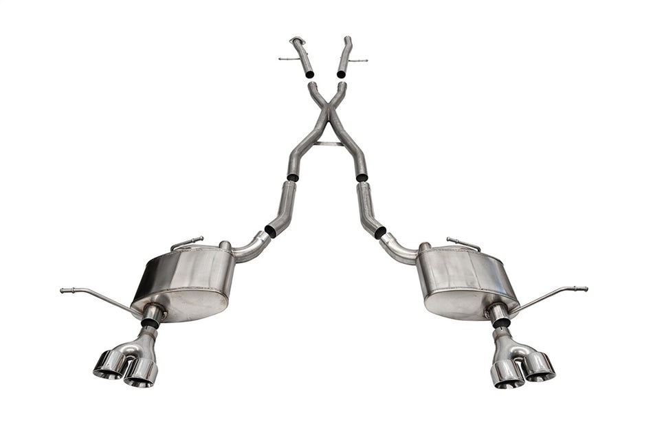 2.5in. Dual Rear Exit Cat-Back Exhaust System With Twin 4.0in. Polished Pro-Seri