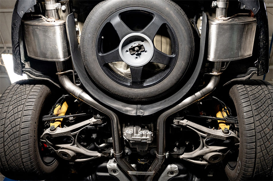 2.75in. Dual Rear Exit Cat-Back Exhaust System With Single 4.5in. Black PVD Pro