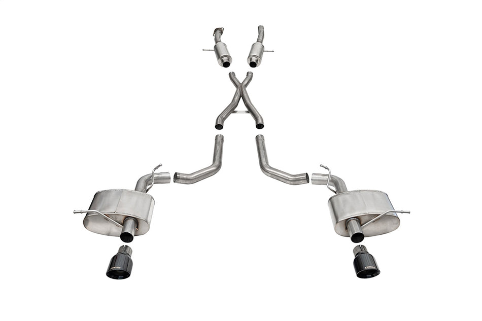 2.75in. Dual Rear Exit Cat-Back Exhaust System With Single 4.5in. Black PVD Pro