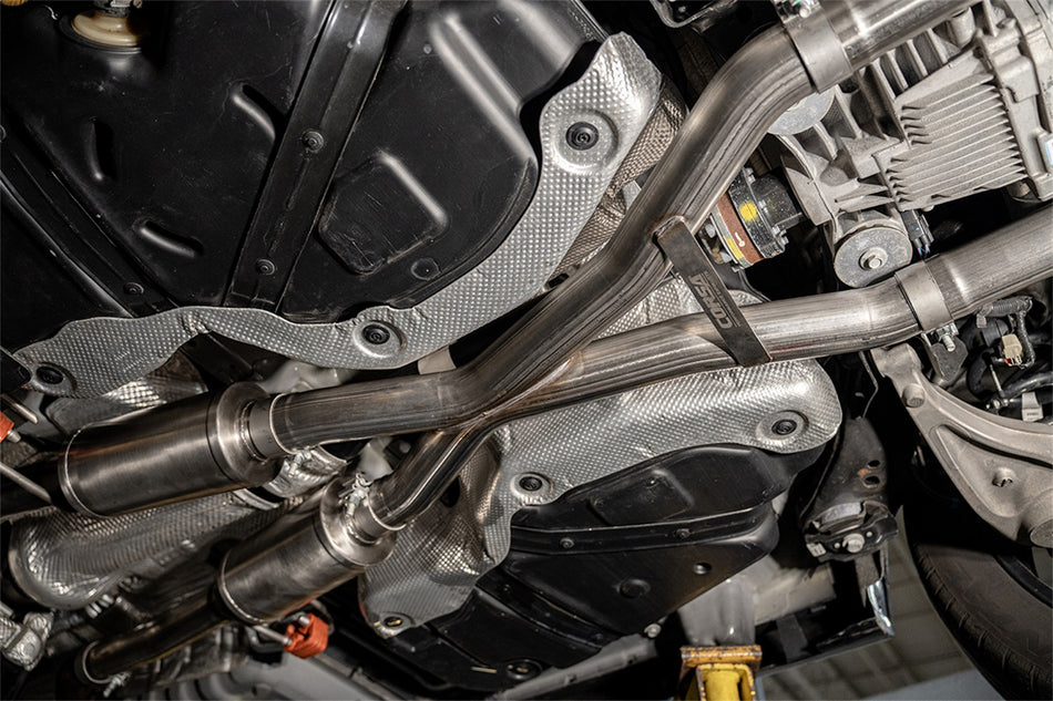 2.75in. Dual Rear Exit Cat-Back Exhaust System With Single 4.5in. Black PVD Pro