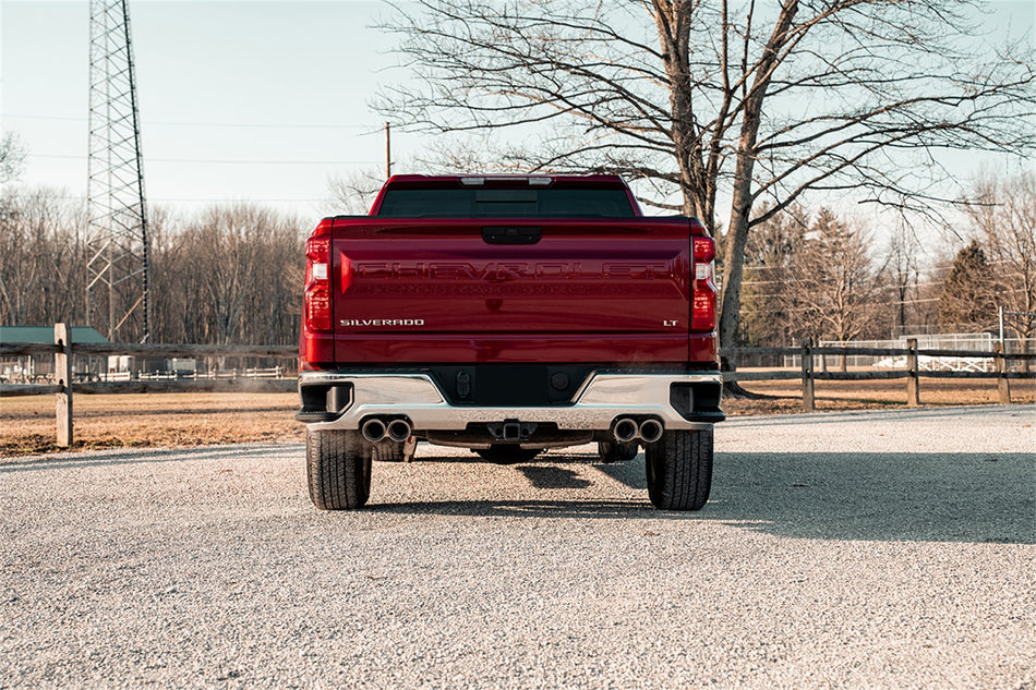 3.0in.-2.5in. Cat-Back Dual Rear Exit Exhaust System With Twin 4.0in. Polished P