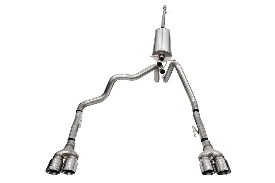 3.0in.-2.5in. Cat-Back Dual Rear Exit Exhaust System With Twin 4.0in. Polished P