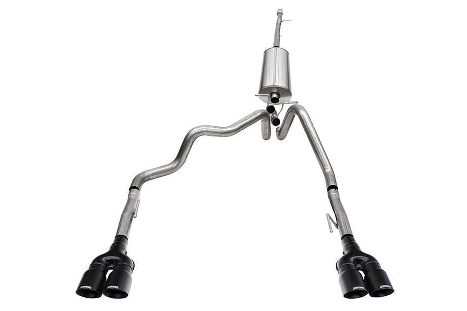 3.0in.-2.5in. Cat-Back Dual Rear Exit Exhaust System With Twin 4.0in. Black Powd