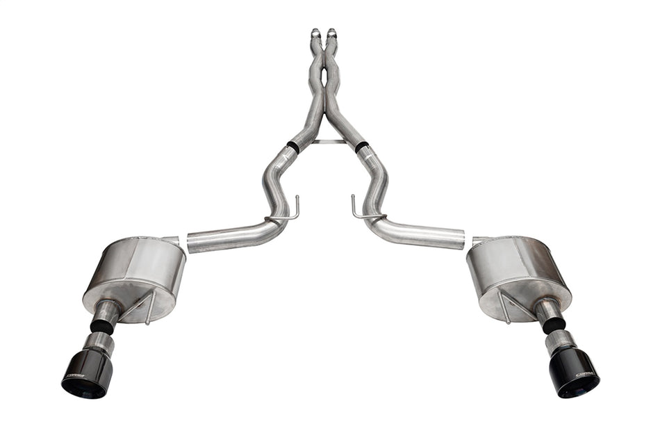 3.0in. Dual Rear Exit Cat-Back Exhaust System With 4.5in. Black PVD Pro Series T