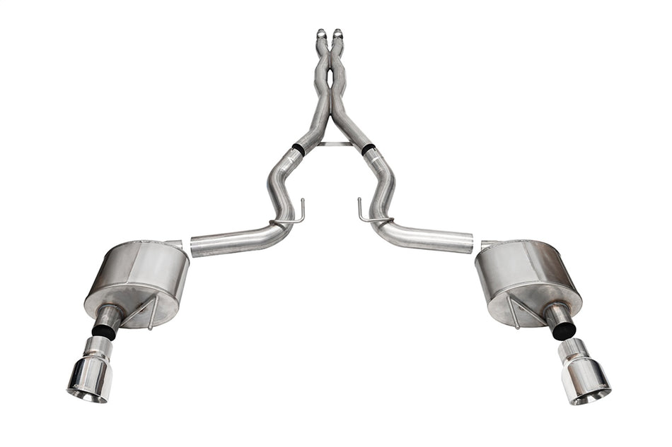 3.0in. Dual Rear Exit Cat-Back Exhaust System With 4.5in. Polished Pro Series Ti