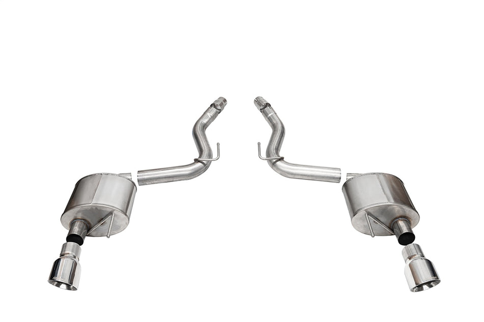 3.0in. Dual Rear Exit Axle-Back Exhaust System With 4.5in. Polished Pro Series T