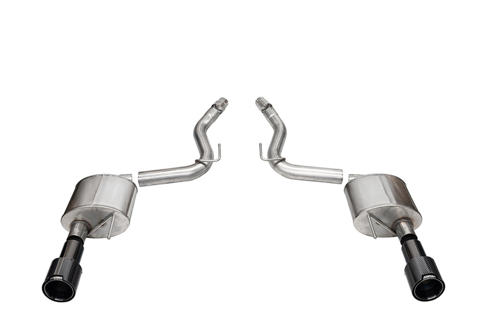 3.0in. Dual Rear Exit Axle-Back Exhaust System With 4.5in. Straight Cut Carbon F