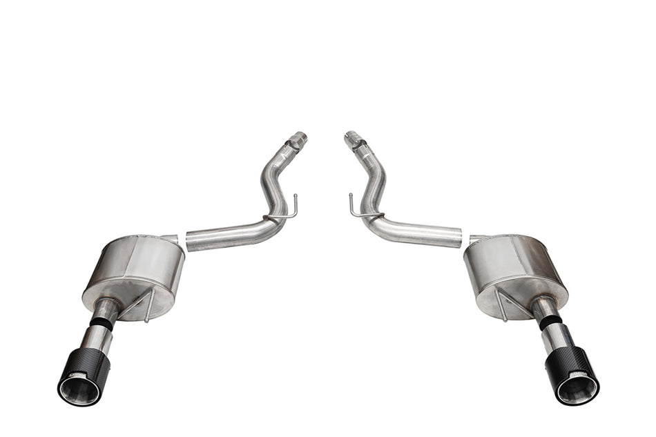 3.0in. Dual Rear Exit Axle-Back Exhaust System With 4.5in. Straight Cut Carbon F