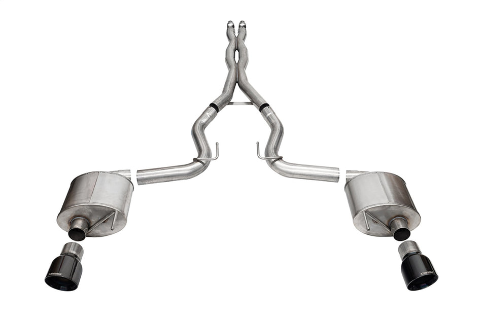 3.0in. Dual Rear Exit Cat-Back Exhaust System With 4.5in. Black PVD Pro Series T