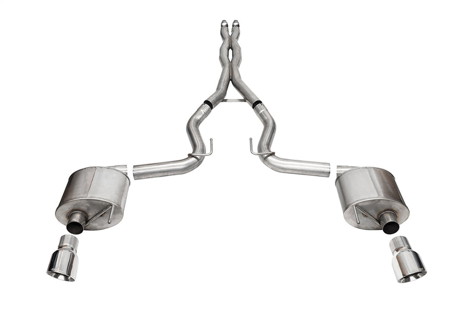 3.0in. Dual Rear Exit Cat-Back Exhaust System With 4.5in. Polished Pro Series Ti