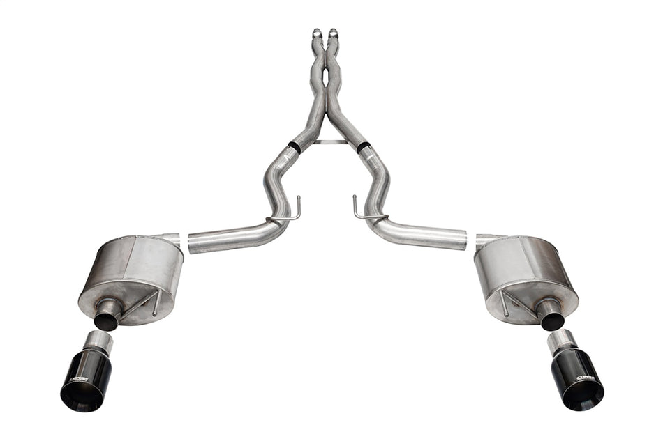 3.0in. Dual Rear Exit Cat-Back Exhaust System With 4.5in. Black PVD Straight Cut