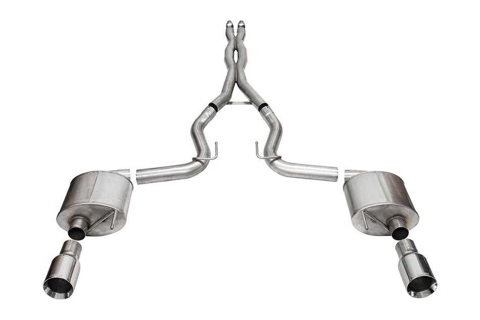 3.0in. Dual Rear Exit Cat-Back Exhaust System With 4.5in. Polished Straight Cut