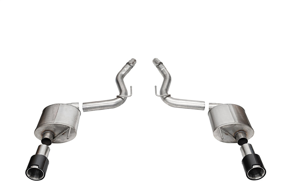 3.0in. Dual Rear Exit Axle-Back Exhaust System With 4.5in. Straight Cut Carbon F