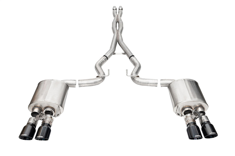 3.0in. Dual Rear Exit Cat-Back With Twin 4.0in. Black PVD Pro-Series Tips