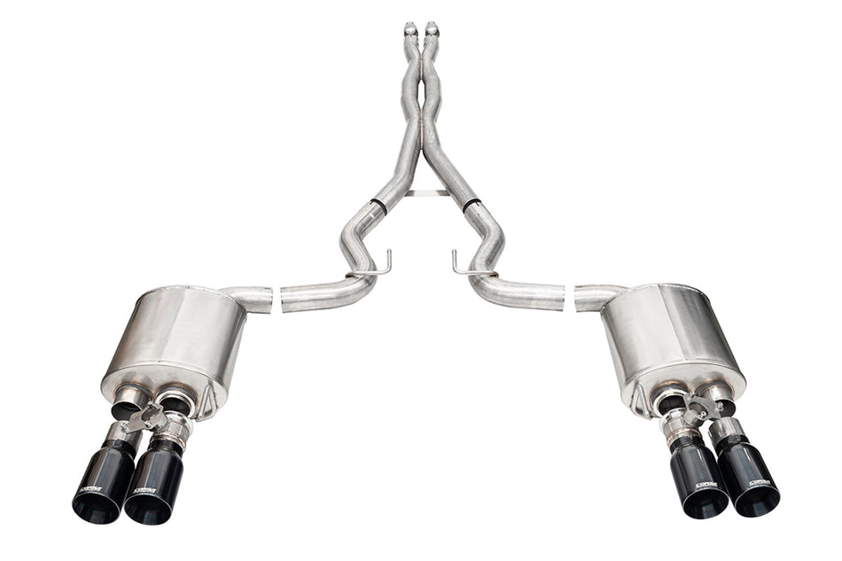 3.0in. Dual Rear Exit Cat-Back With Twin 4.0in. Black PVD Straight Cut Tips