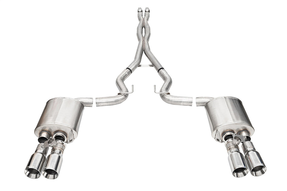 3.0in. Dual Rear Exit Cat-Back With Twin 4.0in. Polished Straight Cut Tips