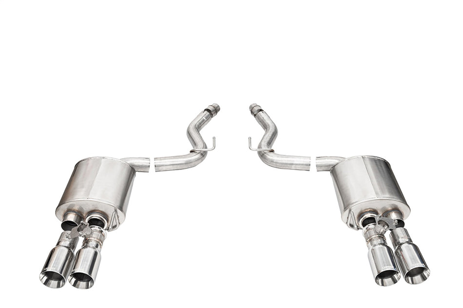 3.0in. Dual Rear Exit Axle-Back With Twin 4.0in. Polished Straight Cut Tips