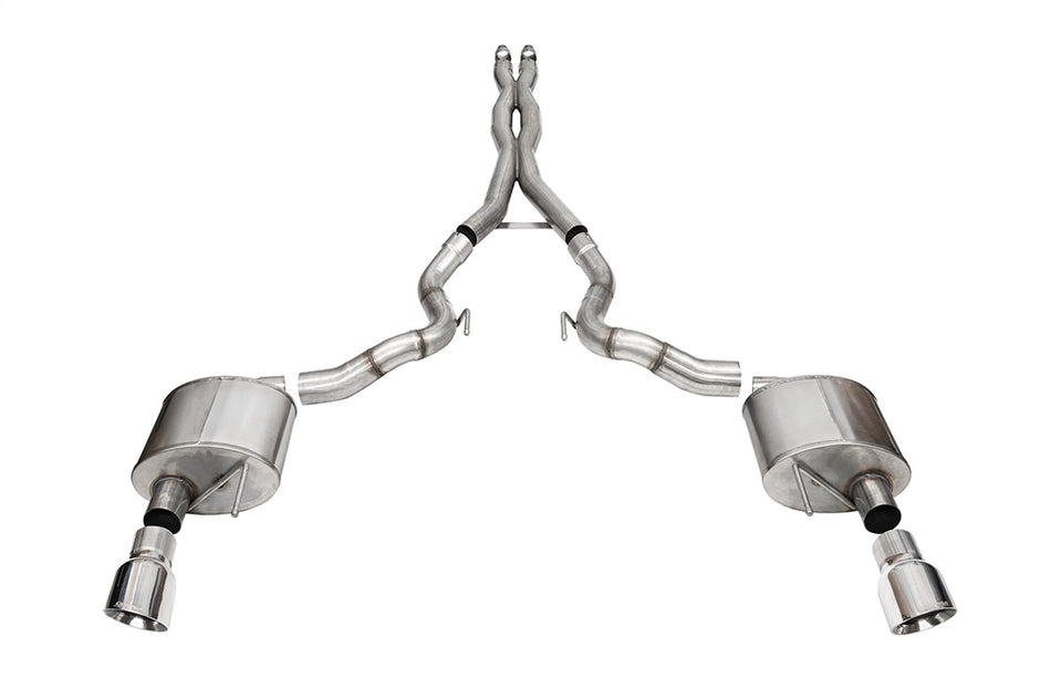 3.0in. Dual Rear Exit Cat-Back Exhaust System With 4.5in. Polished Pro Series Ti