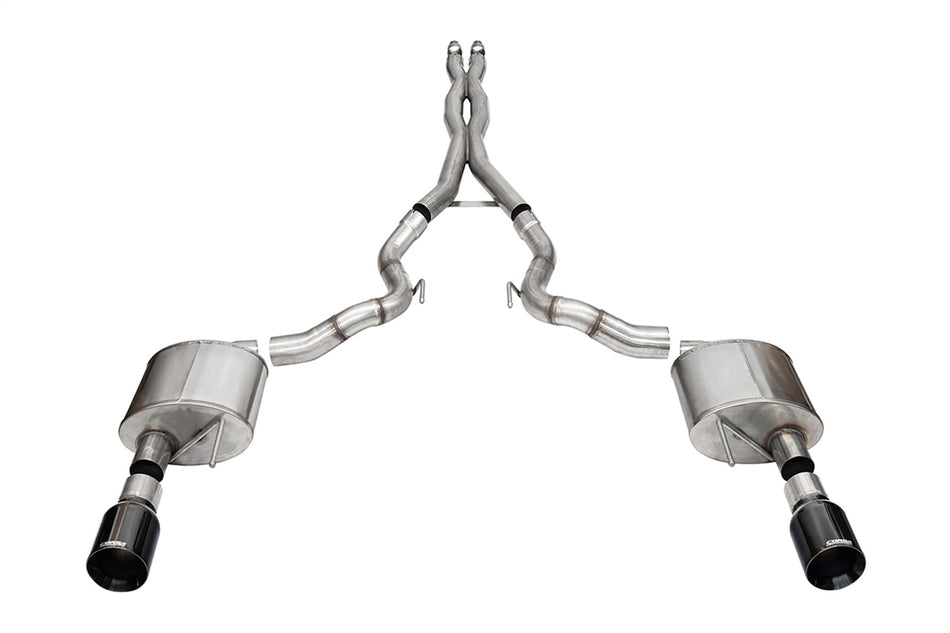 3.0in. Dual Rear Exit Cat-Back Exhaust System With 4.5in. Black PVD Straight Cut