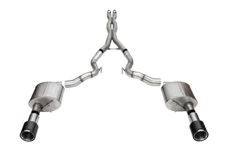 3.0in. Dual Rear Exit Cat-Back Exhaust System With 4.5in. Straight Cut Carbon Fi