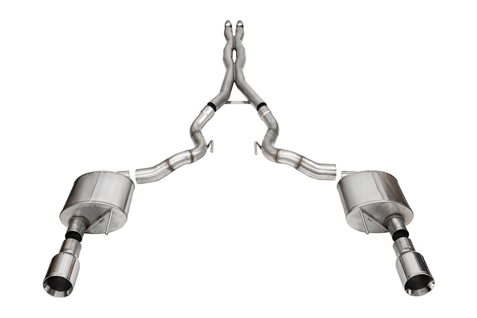 3.0in. Dual Rear Exit Cat-Back Exhaust System With 4.5in. Polished Straight Cut